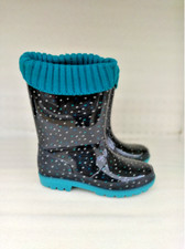 STIVALI DA PIOGGIA PER INVERNO BAMBINI STIVALETTI COLORATI BIMBO BLU 23/24/25/26