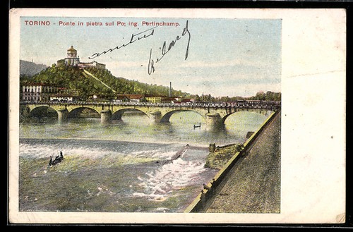 Torino ponte pietra sul - torino,, in