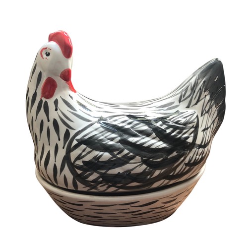 Ceramic hen nest egg holder - hen,