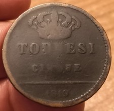 Moneta 5 Tornesi 1819, Regno