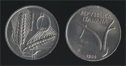 Lire 1986 spighe aratro - 10,