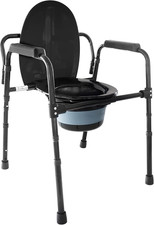 Sedia Comoda WC per Anziani, Sedia Wc Portatile Buco, Sostegno Adulti, Disabili,