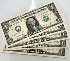 AUTENTICHE BANCONOTE DA 1 DOLLARO AMERICANO FDS CON NUMERI CONSECUTIVI