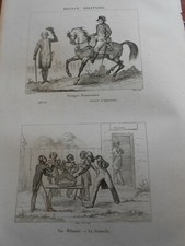 1836 INCISIONE ACCIAIO TRUPPE PRUSSIANE CIOTOLE MILITARI VITA LA GAMELLE