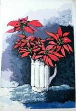 Mario Lupo Vaso fiori rossi -