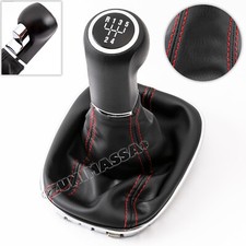 5 MARCE POMELLO LEVA DEL CAMBIO MANOPOLA ROSSO PELLE CUFFIA per OPEL CORSA D E