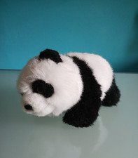 "TRUDI" peluche vintage Panda, colore bianco e nero, h. 12 cm., lunghezza 22 cm.