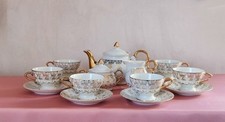 Servizio Te Porcellana CPM vintage   completo  decorazioni oro