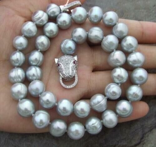 Collana perle barocche grigie - perle,