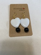 Orecchini in ceramica nera e vetro cuore TIFFANI