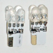 Kit 2 lampadine attacco T10 bianchi a 4 led luce bianca ad alta brillantezza