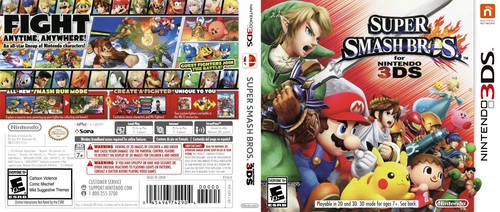 Super smash bros 3ds box - super,