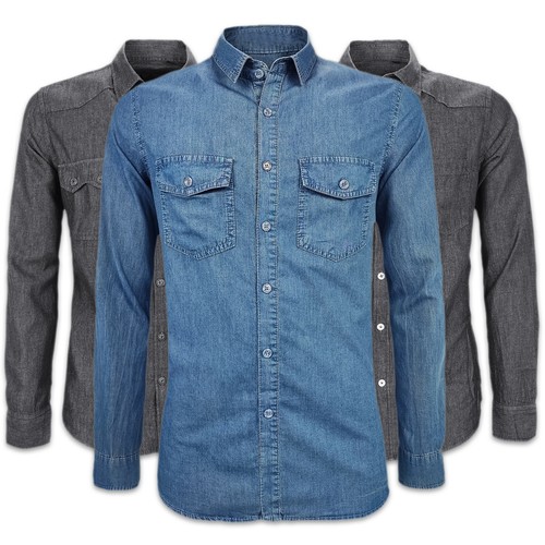 Camicia uomo jeans 100 - camicia,