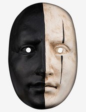 Bianco e Nero Volto Maschera Veneziana Originale Artigianale Fatta A Venezia!