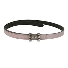 Cintura reversibile HERMES H Medor 13 mm 70 metallo pelle unisex rosa marrone