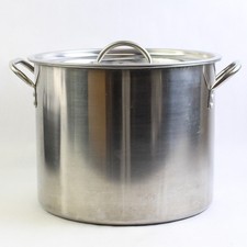 Pentola Da Stock 15 Qt Con Coperchio, Leggera Argento