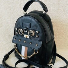 Furla Favola Mini Zaino Pelle Nero Vera Stampa Animalier Donna Autentico