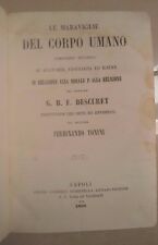 MERAVIGLIE DEL CORPO UMANO COMPENDIO METODICO ANATOMIA FISIOLOGIA ED IGIENE 1858