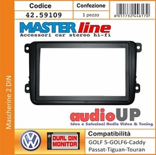 MASCHERINA AUTORADIO 2 DIN VOLKSWAGEN POLO DAL 2009 AL 2014. ADATTATORE DIN