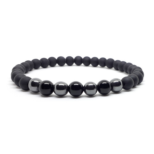 Bracciale onice ematite pietre - bracciale,