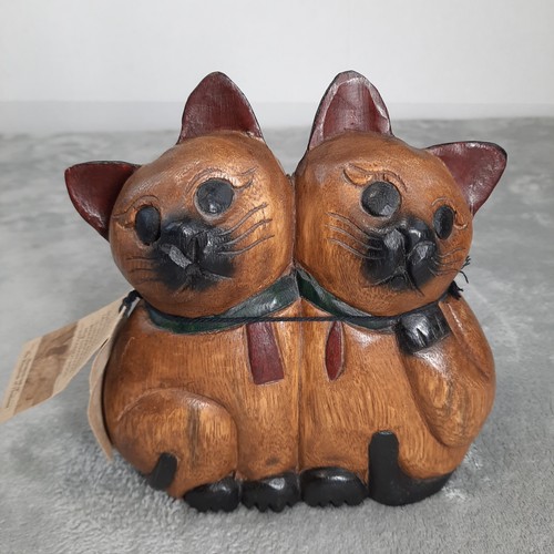 Gattini gatti siamesi legno