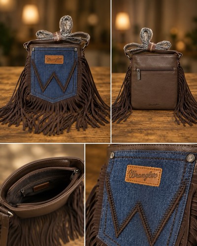 Tracolla wrangler pelle con - wrangler, in