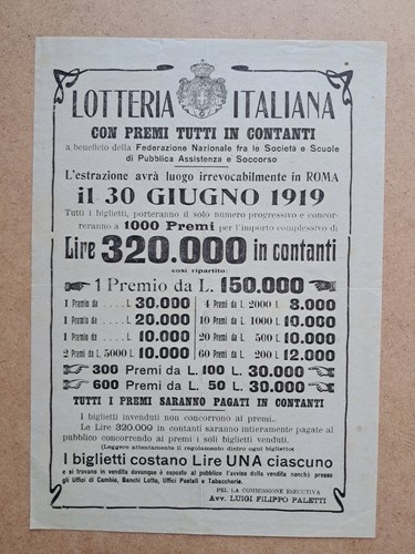 Manifesto lotteria italiana - lotteria,