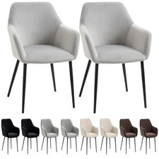 HOMCOM Set 2 Sedie Sala da Pranzo con Braccioli per Soggiorno, 54x57x80 cm