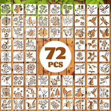 Set 72 pezzi stencil botanici