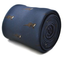 Cravatta Da Uomo Designer Frederick Thomas - Blu Navy Scuro - Design Di Lontra