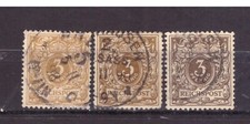 FRANCOBOLLI Germania Reich  1889 3 p. Varietà Colori UNI45 #
