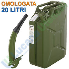 Tanica Benzina in Metallo 20 Litri FERVI Omologata Diesel con Beccuccio 0189/20C