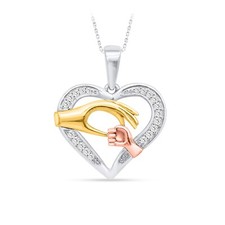 Ciondolo a mano madre e figlio