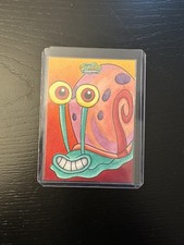 2025 Topps Chrome SpongeBob Gary 1/1 scheda schizzo artista Albino Ryno
