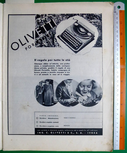 Pubblicità 1935 olivetti - 1935,