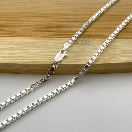 Collana maglia scatola argento