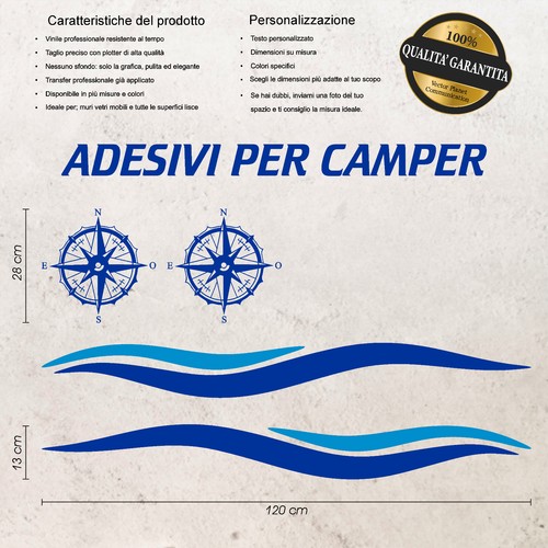 Adesivo camper grafiche per