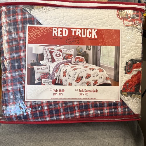 Trapunta quadri red truck - a,