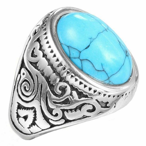 Anello uomo turchese ovale