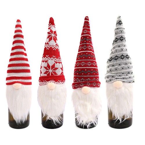 Christmas wine bottle covers - christmas,