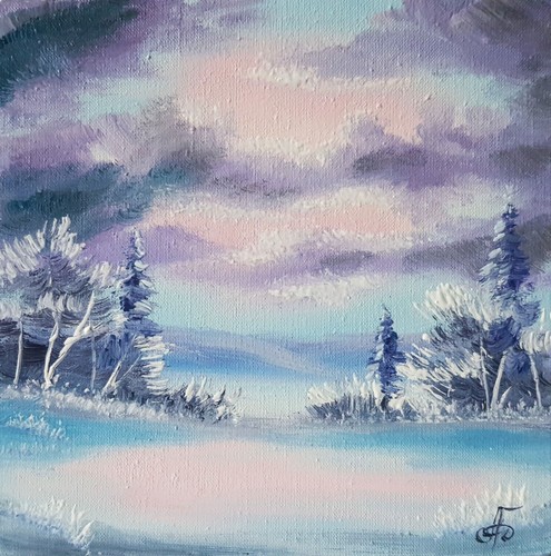 Paesaggio alba invernale - alba,