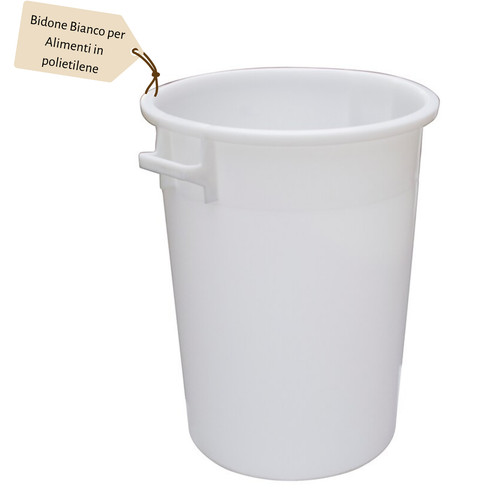 Bidone bianco plastica con - bidone,