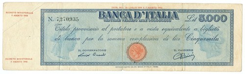 5000 lire titolo provvisorio - 5000,