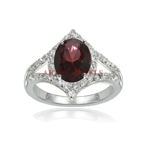 Naturale granato gemma - con, 14k