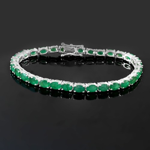 Bracciale argento 925 smeraldo - 925,
