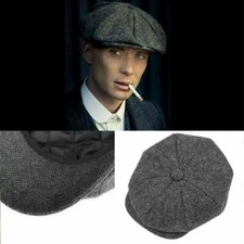 Cappello di qualità Wool Mix Peaky Blinders Cappello Gatsby Newsboy Grigio H Tweed di maggiore
