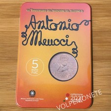 5 EURO RAME ITALIA 2021 TELEFONO DI MEUCCI - FDC - SENZA CONFEZIONE ESTERNA
