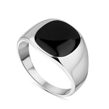 Anello Uomo Argento Onice Nero