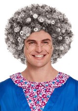Parrucca afro grigia - , riccia