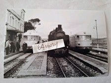 Fotografia Ferrovie Sarde Stazione di Mandas Automotrice della FCS e Locomotiva 